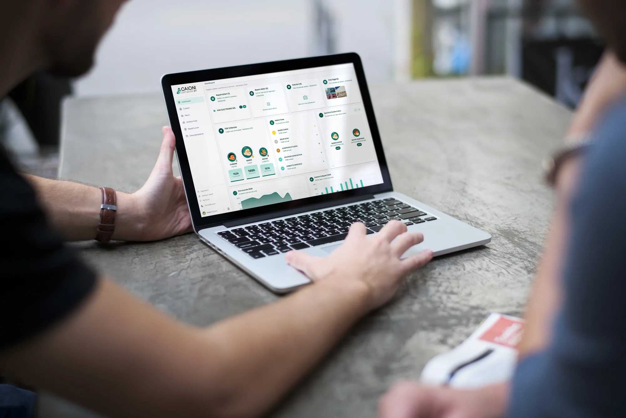Gestionale Caioni Costruzioni su laptop